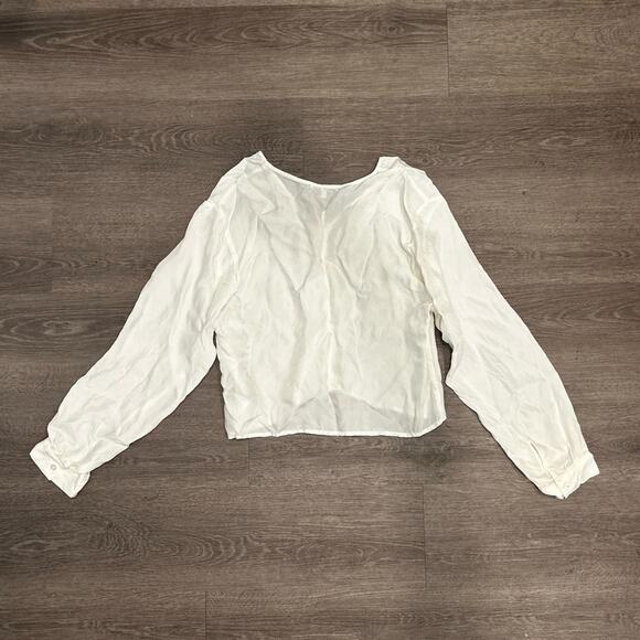 NWT Madewell Brushed Ruched-Front Top in Lighthouse White NN960 Size 12 - Picture 8 of 10